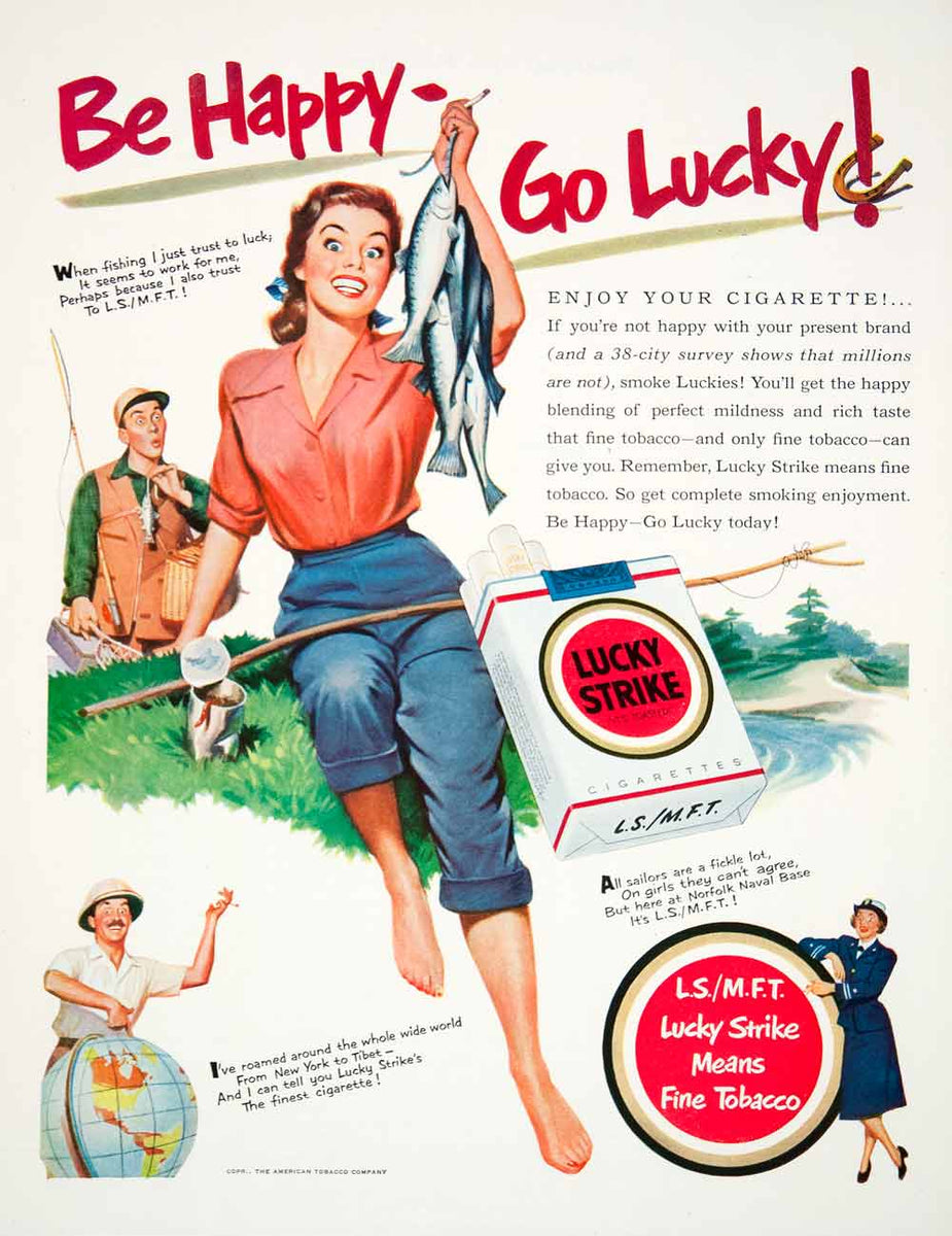 1951 Ad Lucky Strike Cigarettes Tobacco Fishing Explorer Norfolk Naval –  Period Paper Historic Art LLC