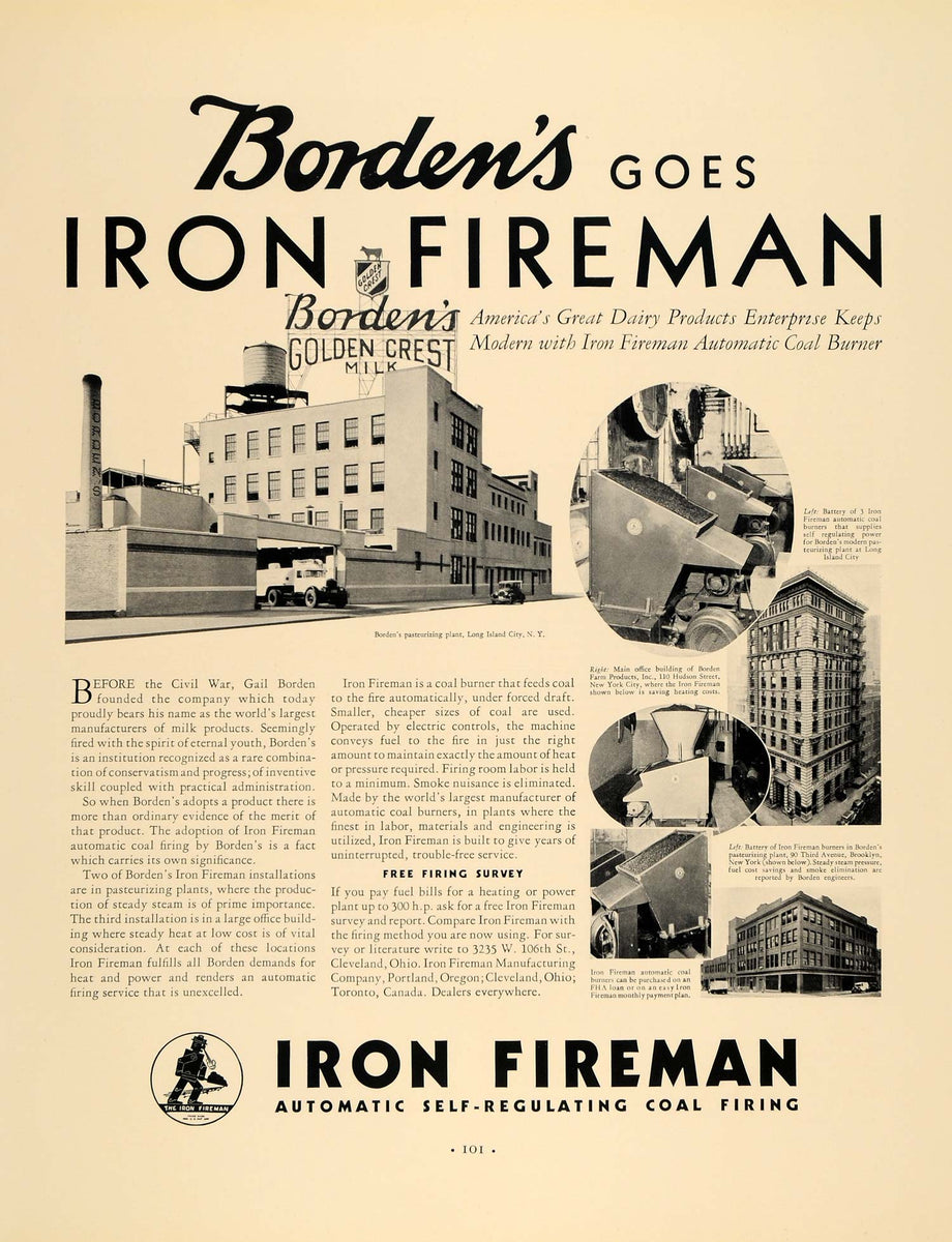 Antique Vivid Iron offers Fireman Magazine Advertisement 30s Print Seek Publishing Authenticated