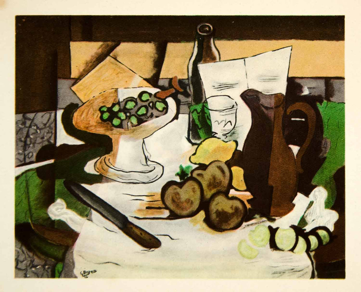 1949 Photolithograph Georges Braque Nature Morte Still Life Fruit Abst –  Period Paper Historic Art LLC