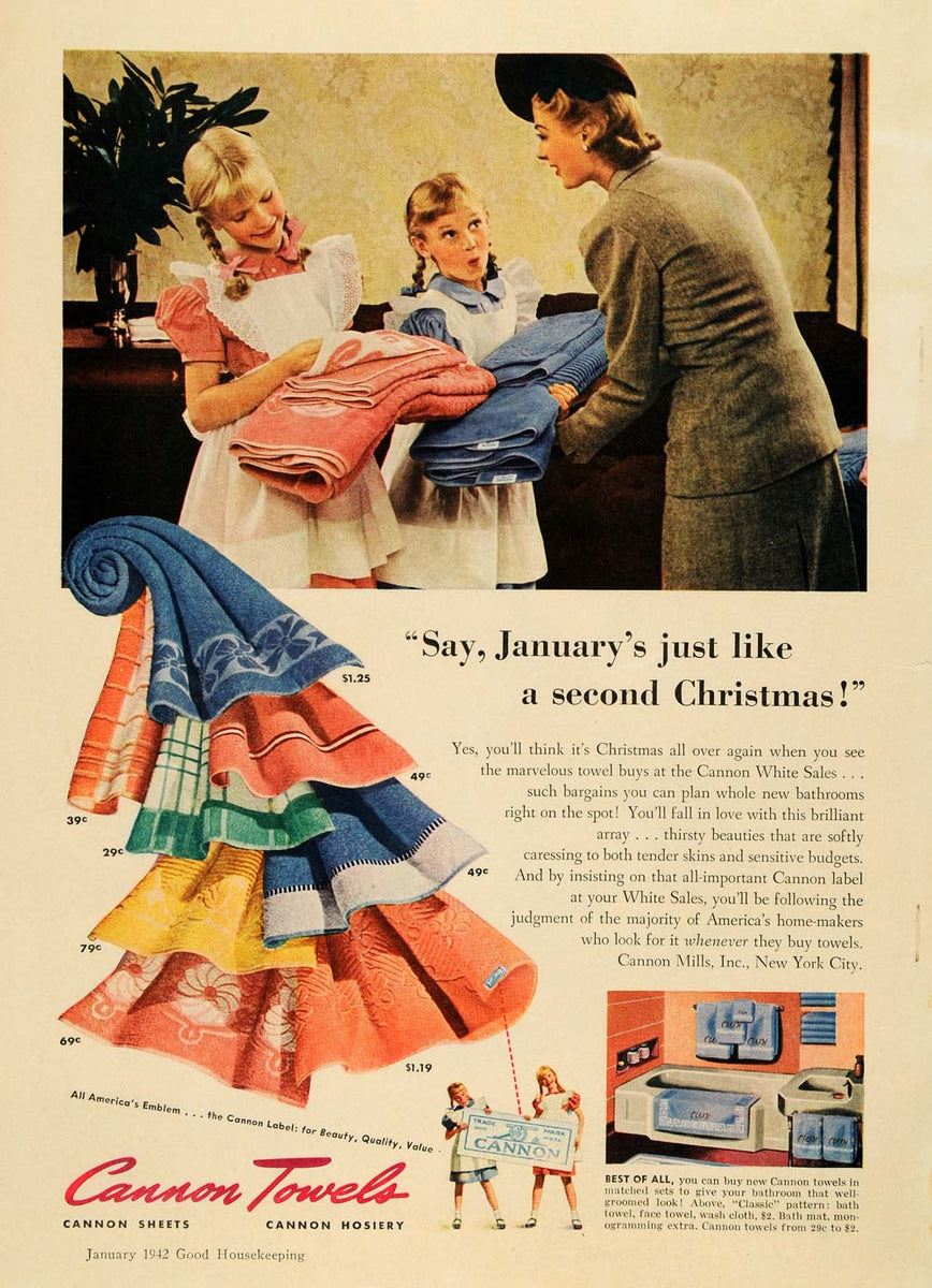 Vintage Print Ad 1946 Cannon Towels Sheets Blankets Cannon Mills