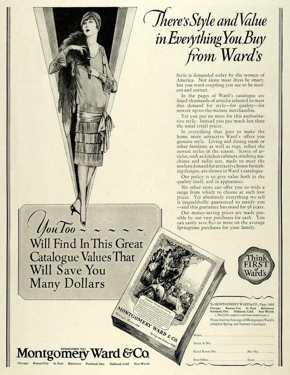 1928 Ad Montgomery Ward & Company Clothing Catalogue - ORIGINAL ADVERT