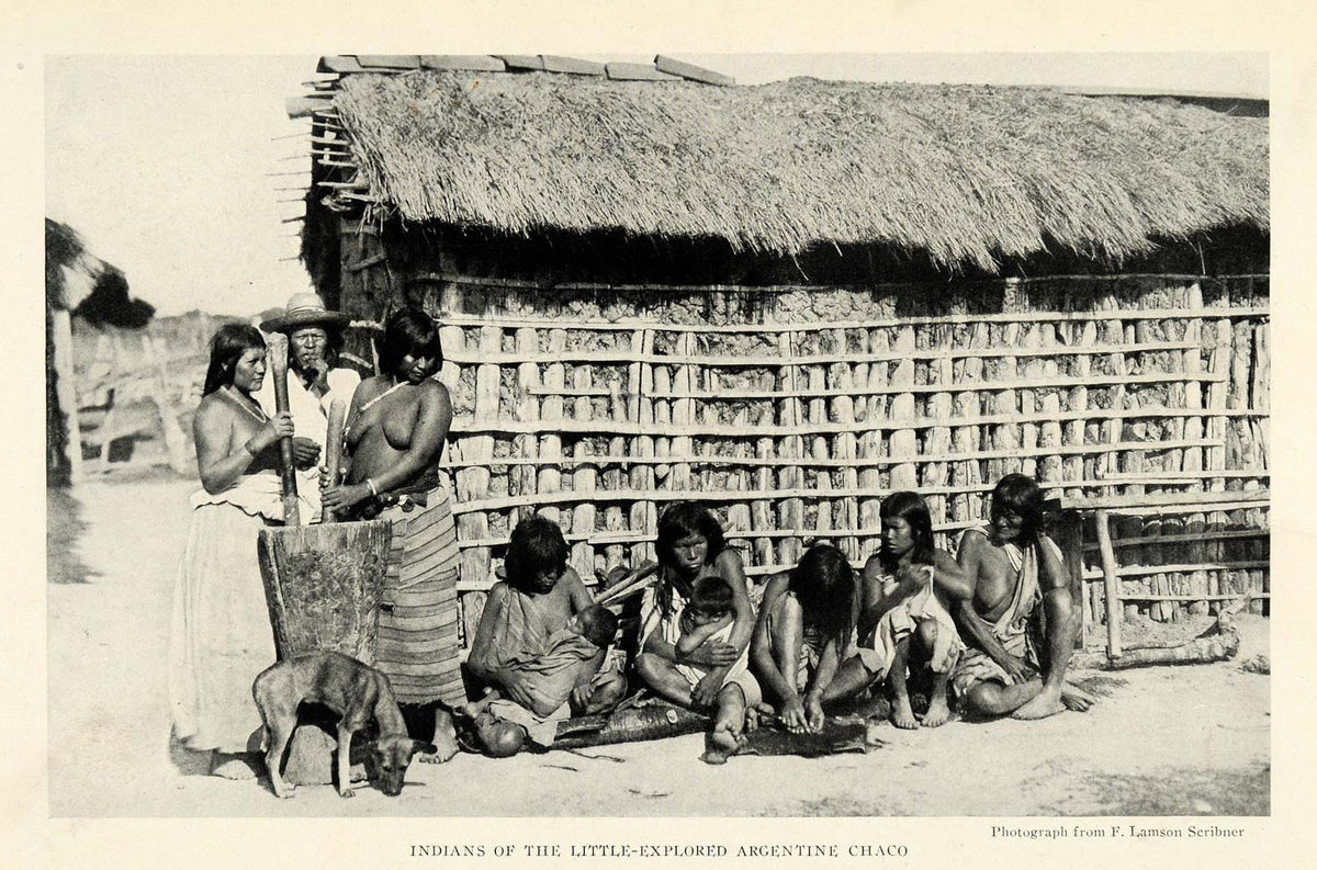 1921 Print Chaco Argentina Nude Indigenous Tribal Cultural Scribner NG