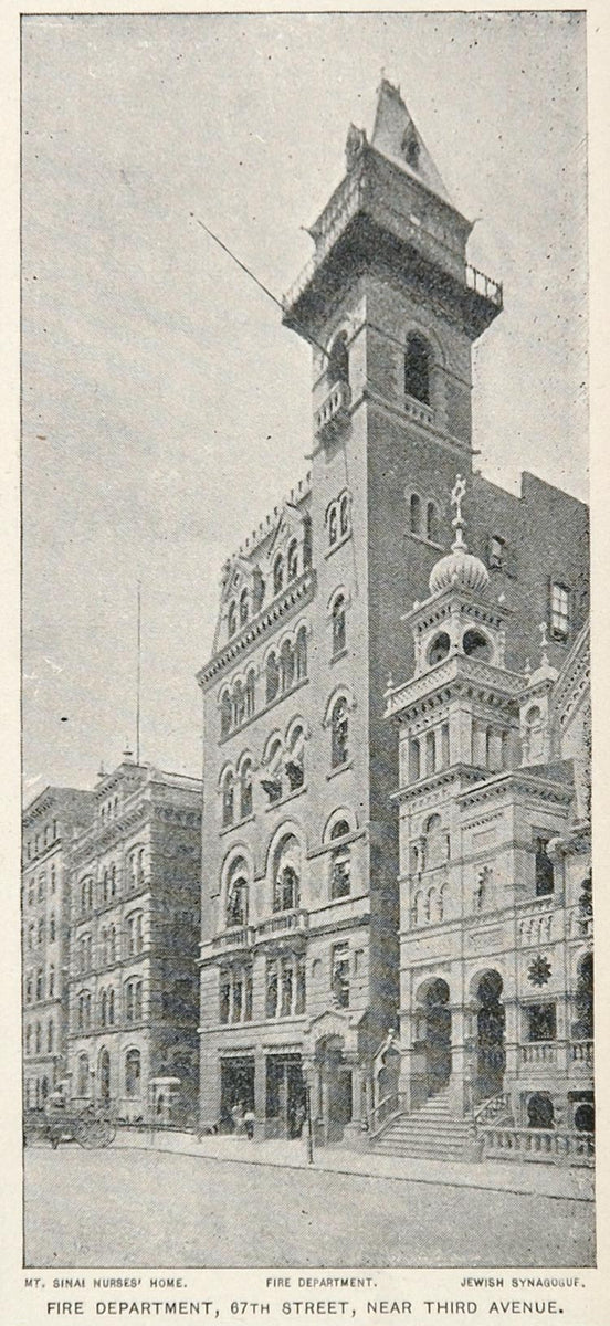 1893 Print New York City Fire Department 67th Street ORIGINAL