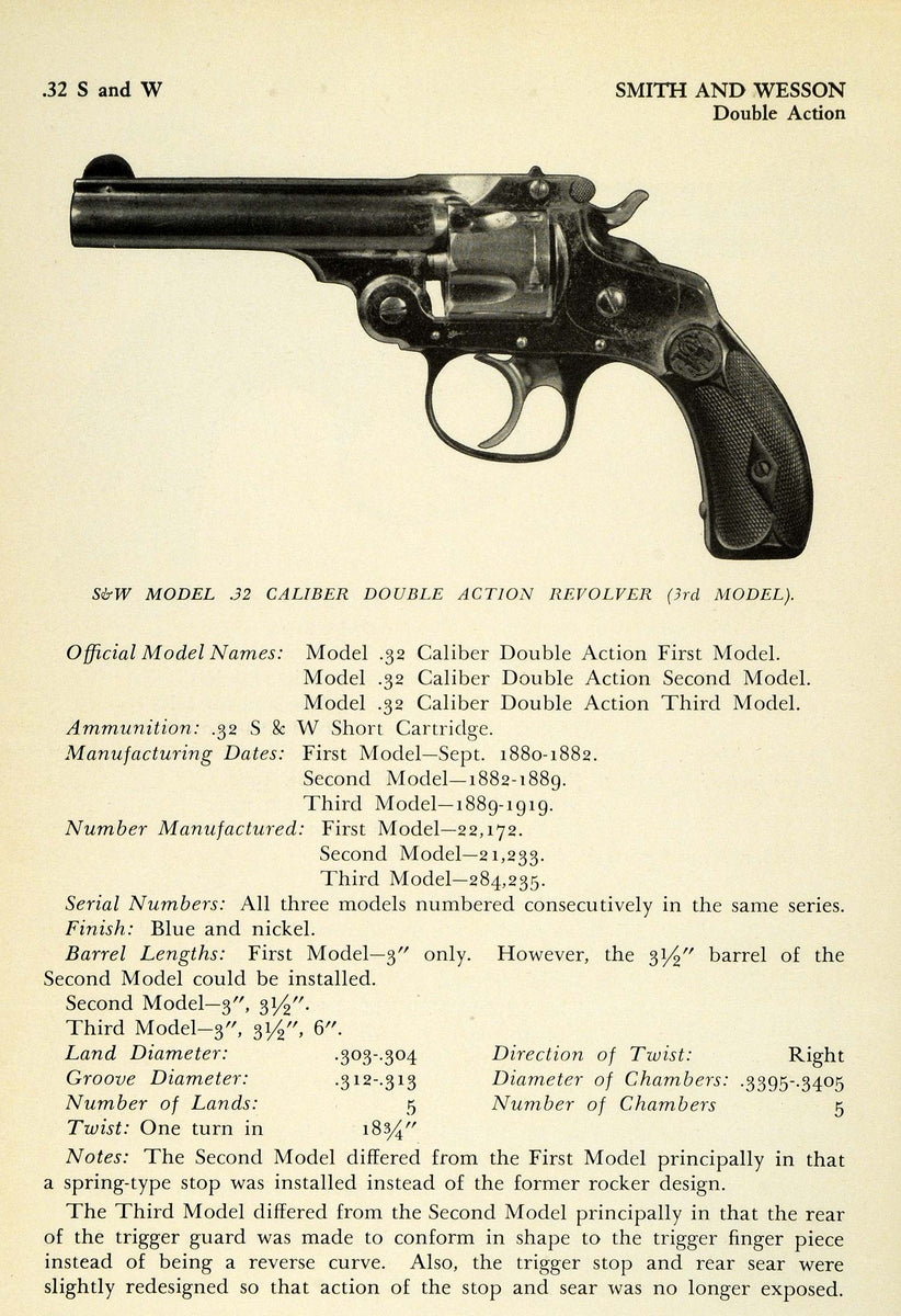 Smith & Wesson Double Action, First Model revolver, chambered in