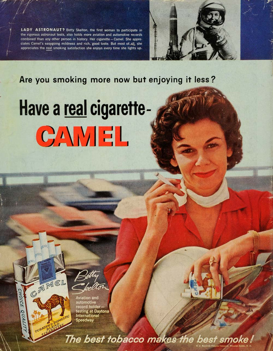 1961 Ad Betty Skelton Astronaut Record Holder Camel Cigarettes Reynold