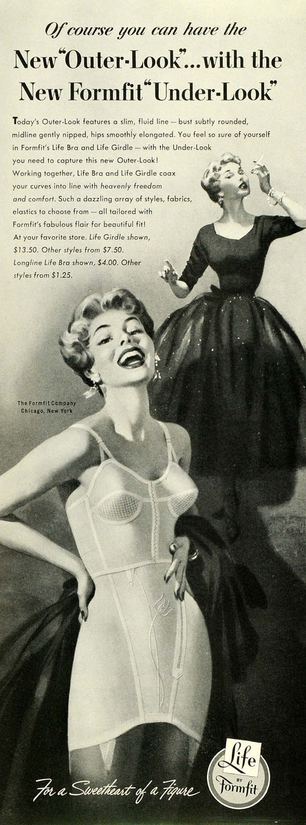 1953 womens Formfit girdle with zipper bra the underlook Vintage