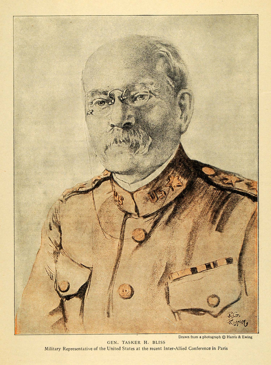 Effektiv vogn studie 1918 Print WWI Portrait Tasker H. Bliss United States Chief Staff Army –  Period Paper Historic Art LLC
