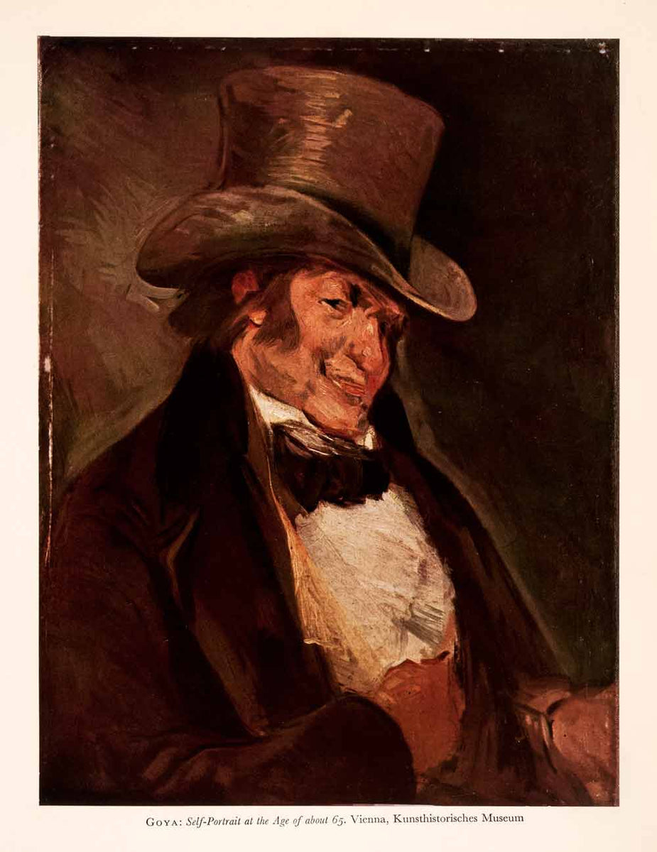 1957 Tipped-In Print Francisco Goya Self-Portrait