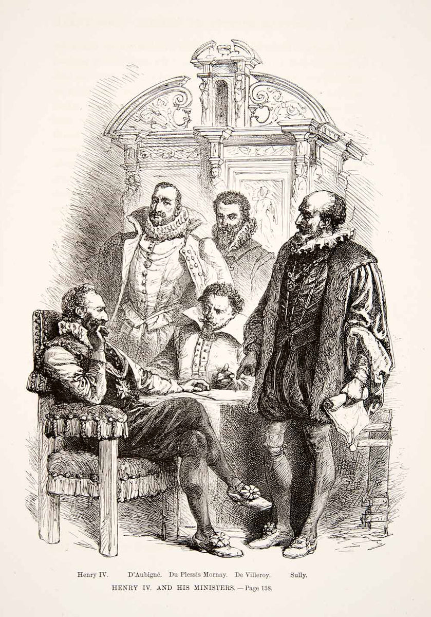 1875 Woodcut Alphonse Neuville King Henry Navarre Scotch Guard Paris S –  Period Paper Historic Art LLC