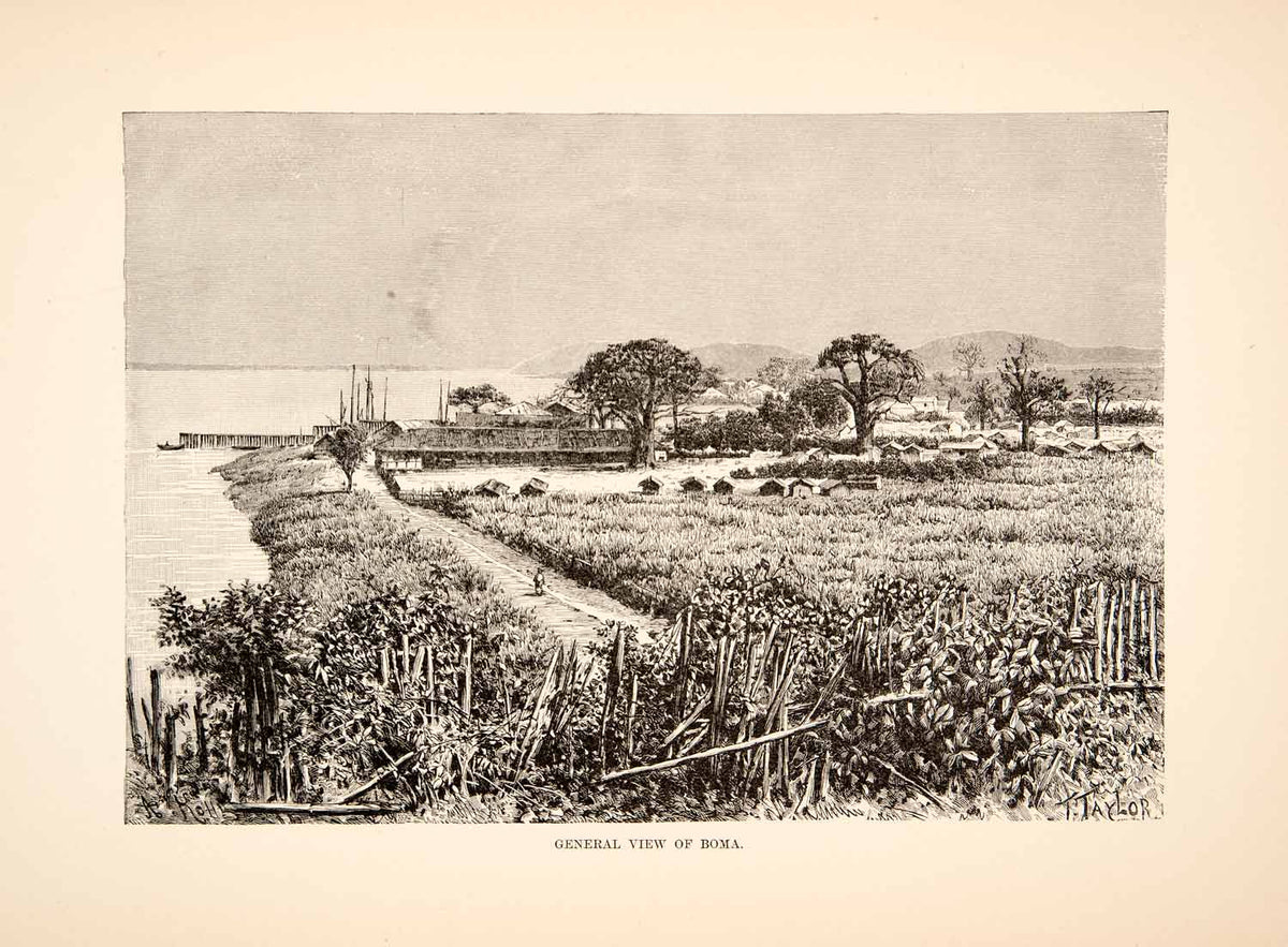 The Pool Malebo Lower Congo River Wood Engraving Published 1891