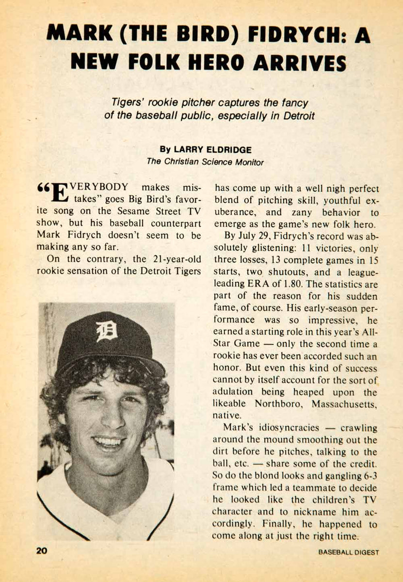 1976 Article MLB Baseball Sports Memorabilia Mark Fidrych Detroit Tige