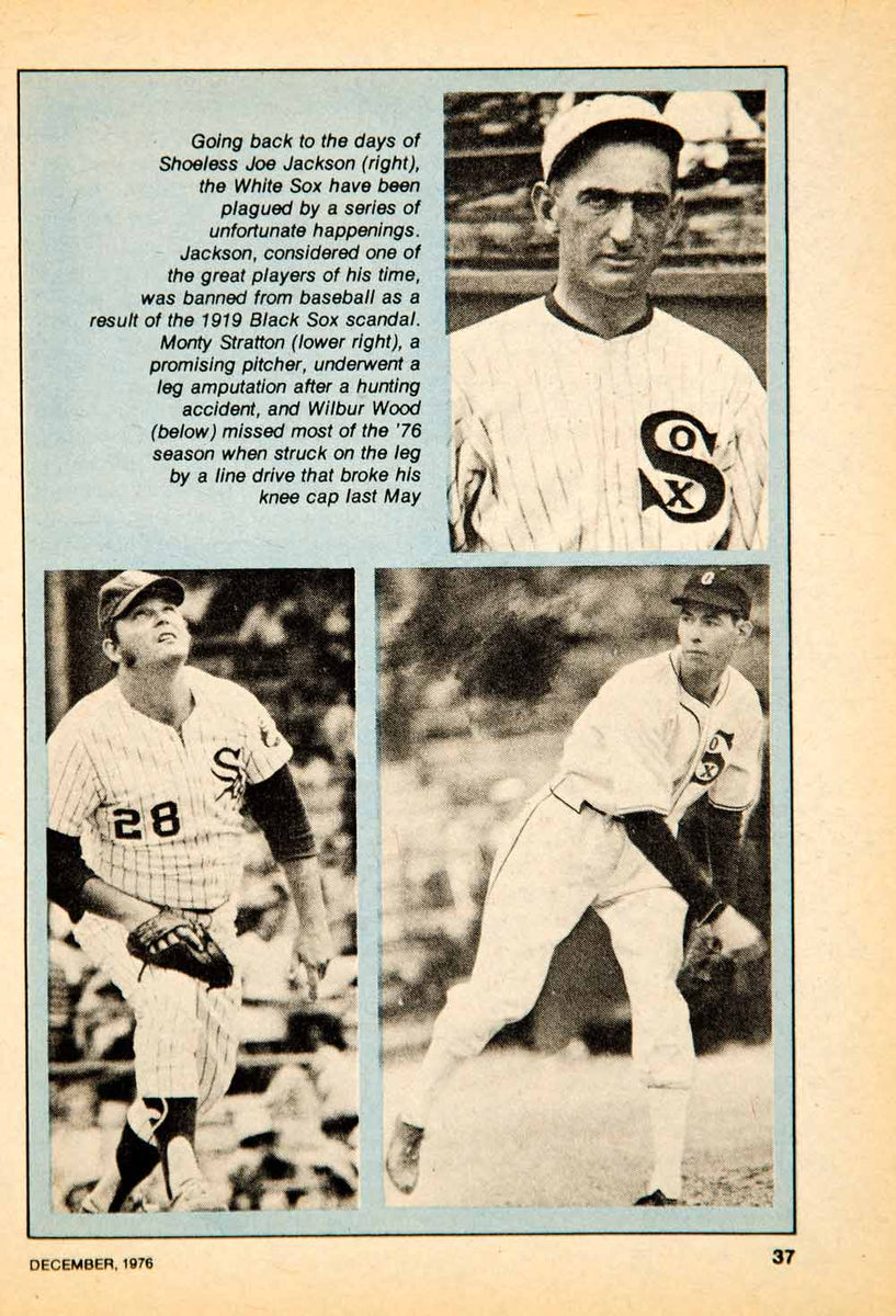Wilbur Wood 1976 sporting the rarely used white SOX road cap  Chicago  white sox baseball, White sox baseball, Black baseball cap