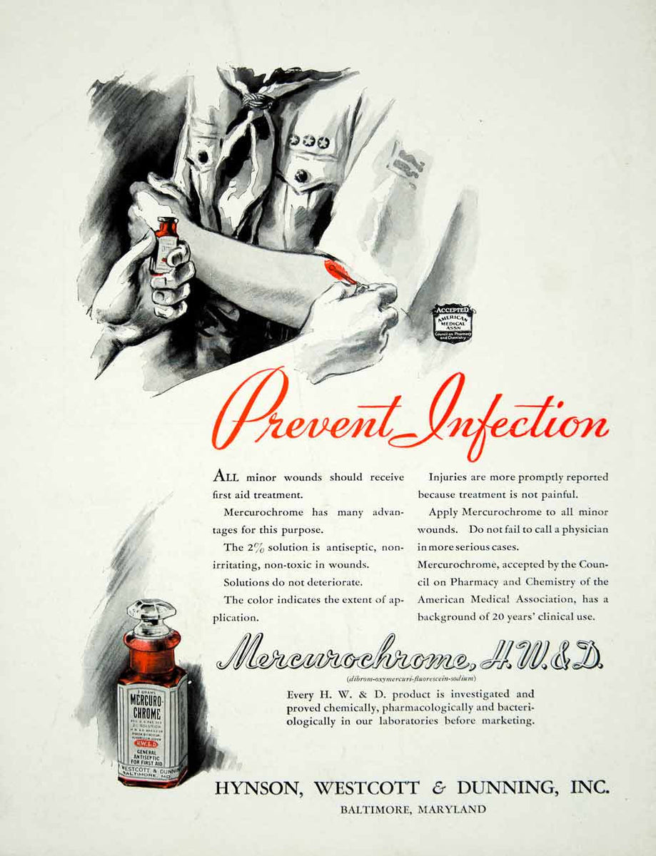 Antique Mercurochrome Hynson Westcott and Dunning Inc. Medicine