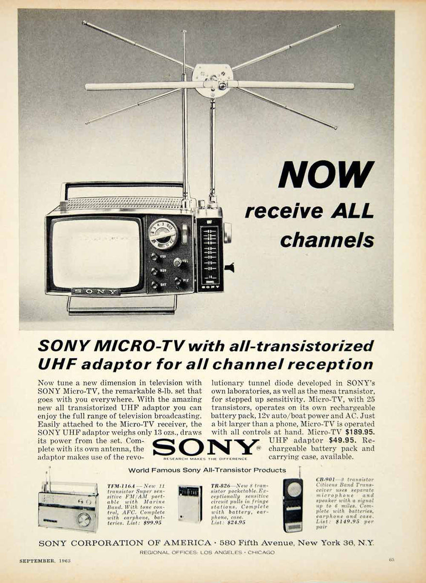 File:Advertising For Sony Transistor Radios (TR-6, TR-63 & TR-72) In The  Vancouver Sun Newspaper, July 26, 1957 (46264879332).jpg - Wikipedia