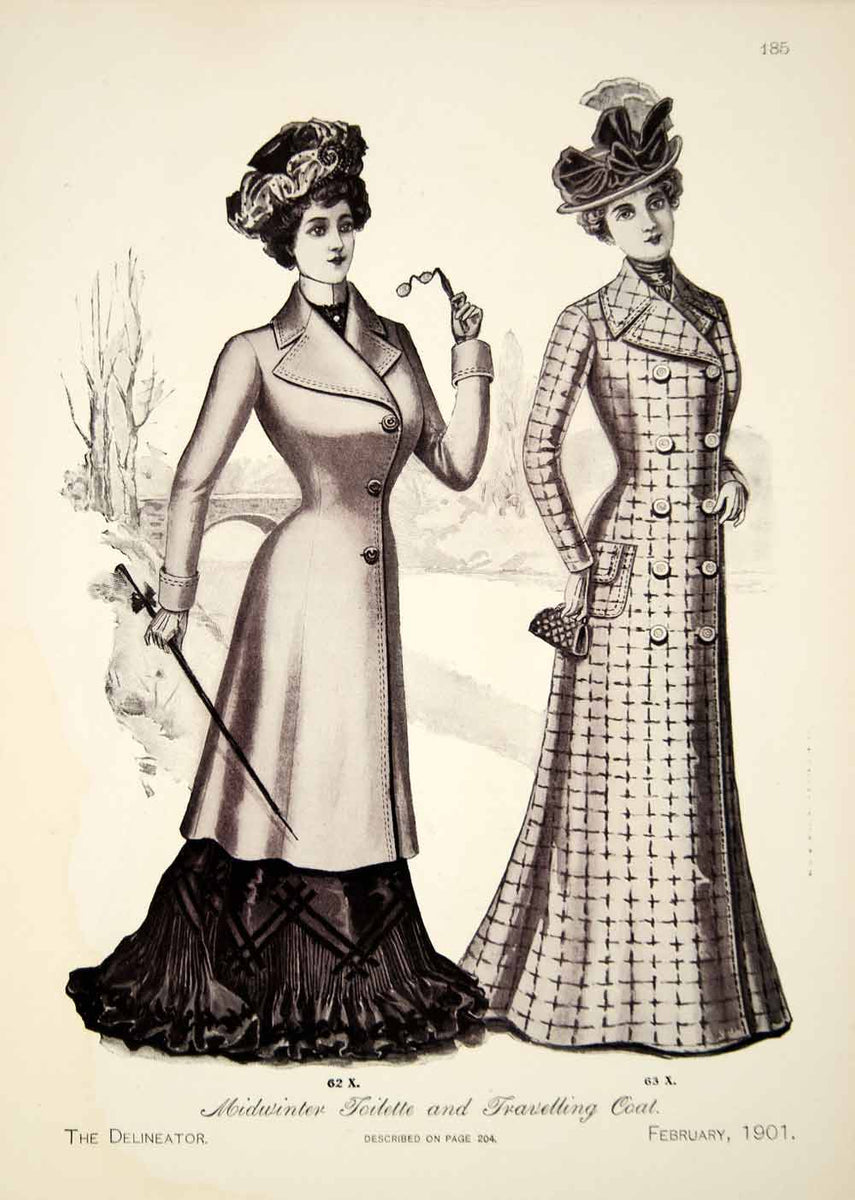 1904 Print Edwardian Clothing Costume Fashion Dress Gown Portrait