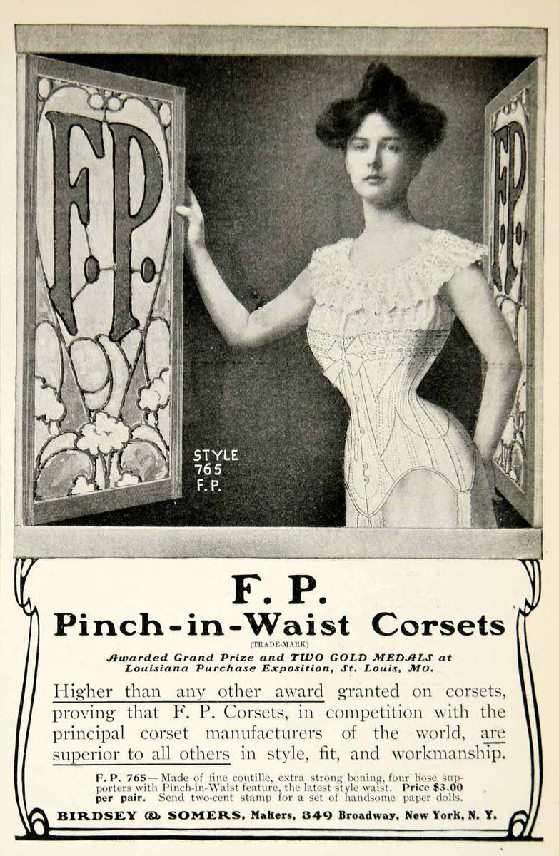 1905 Ad Birdsey Somers Corset Pinch Waist FP 349 Broadway New York Wom –  Period Paper Historic Art LLC