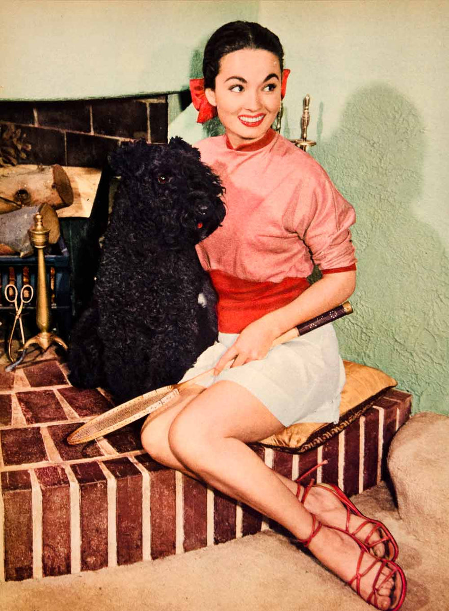 1952 Color Print Ann Blyth Portrait Dog Movie Actress Singer Film Moti