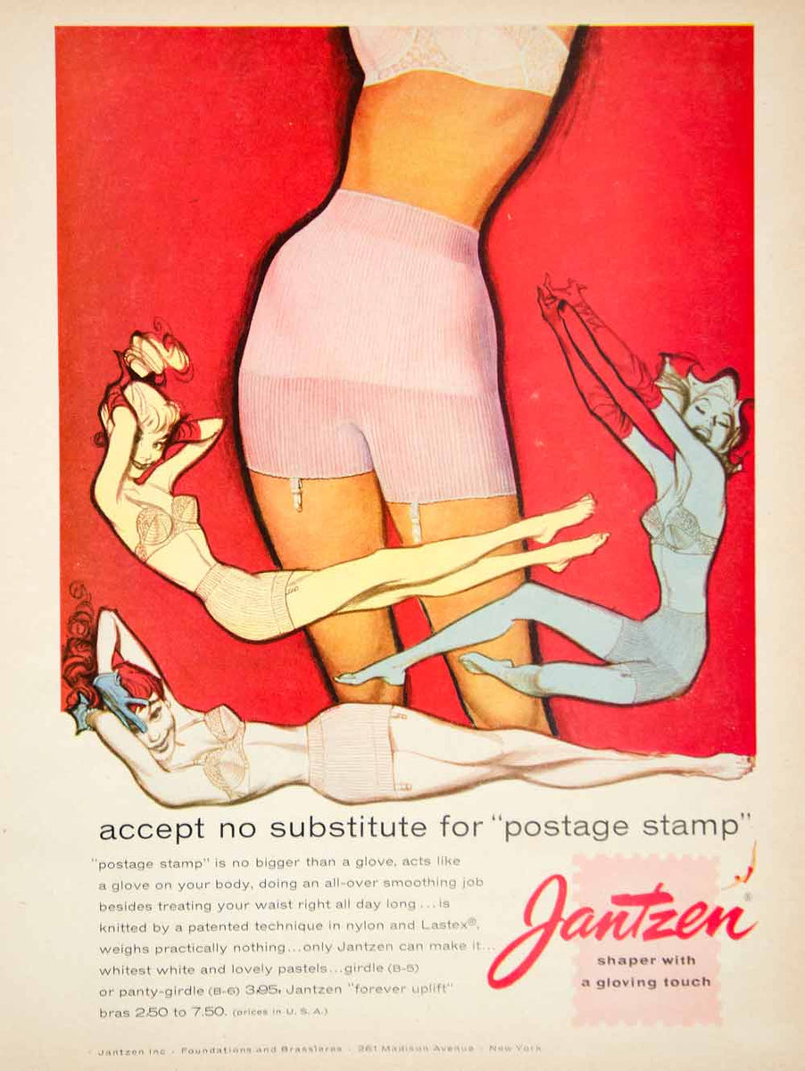 1956 Ad Vintage Warnerette Girdles Warner's Foundation Garment