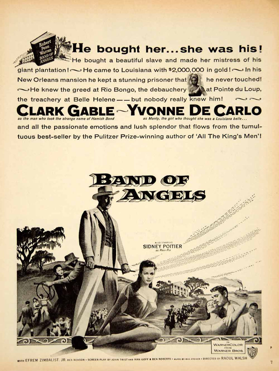 1957 Ad Film Band of Angels Clark Gable Yvonne De Carlo Sidney