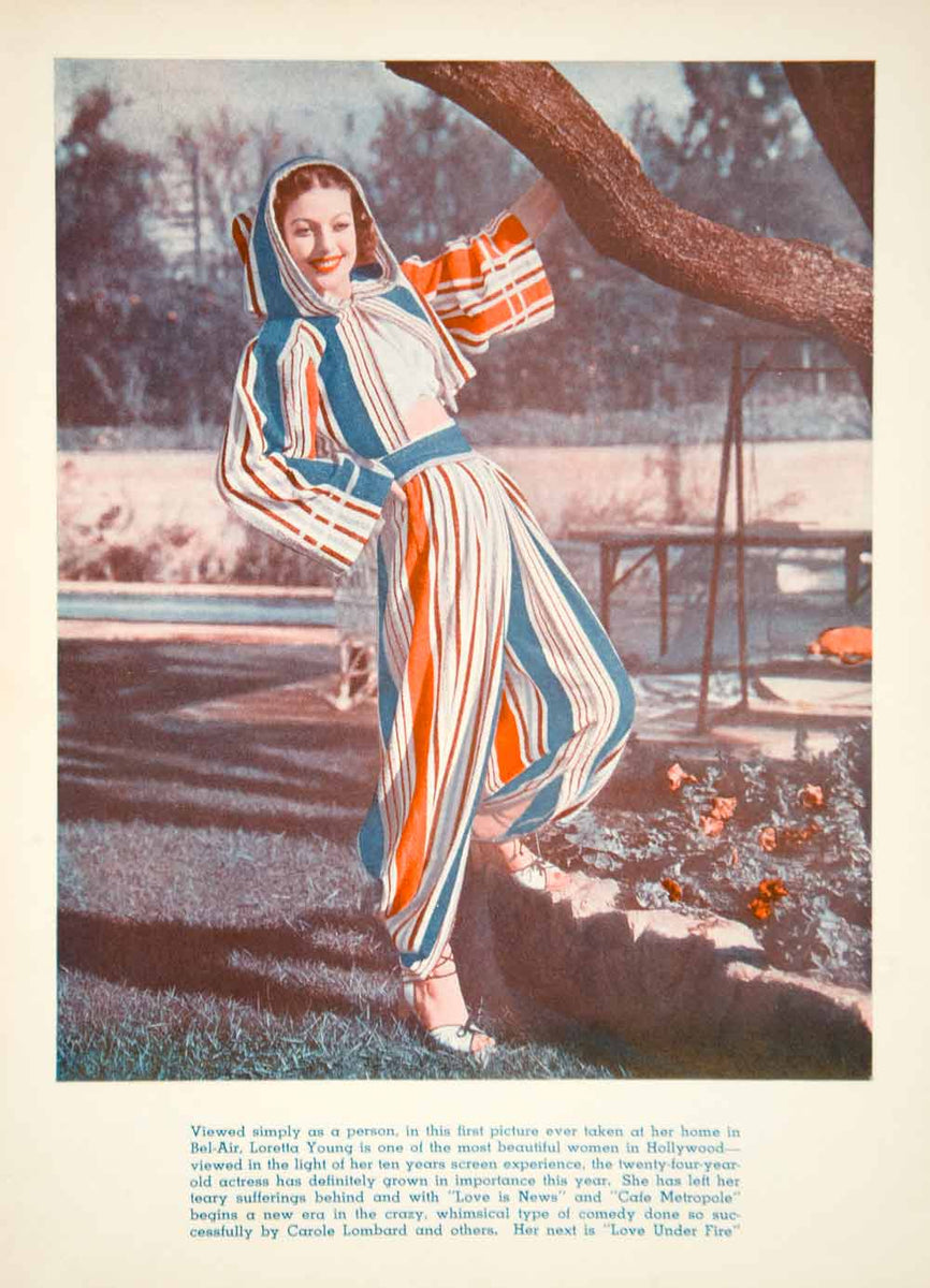 1937 Color Print Loretta Young Movie Film Actress Motion Pictures Holl –  Period Paper Historic Art LLC