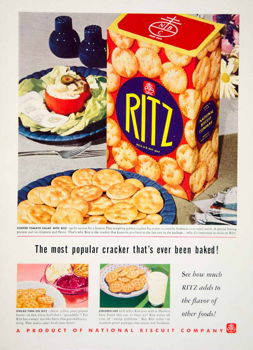 1939 Ad Vintage Ritz Crackers Box National Biscuit Company Brand Snack –  Period Paper Historic Art LLC