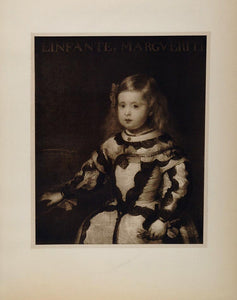 1901 Velasquez Infanta Marguerite Portrait Lithograph - ORIGINAL 100