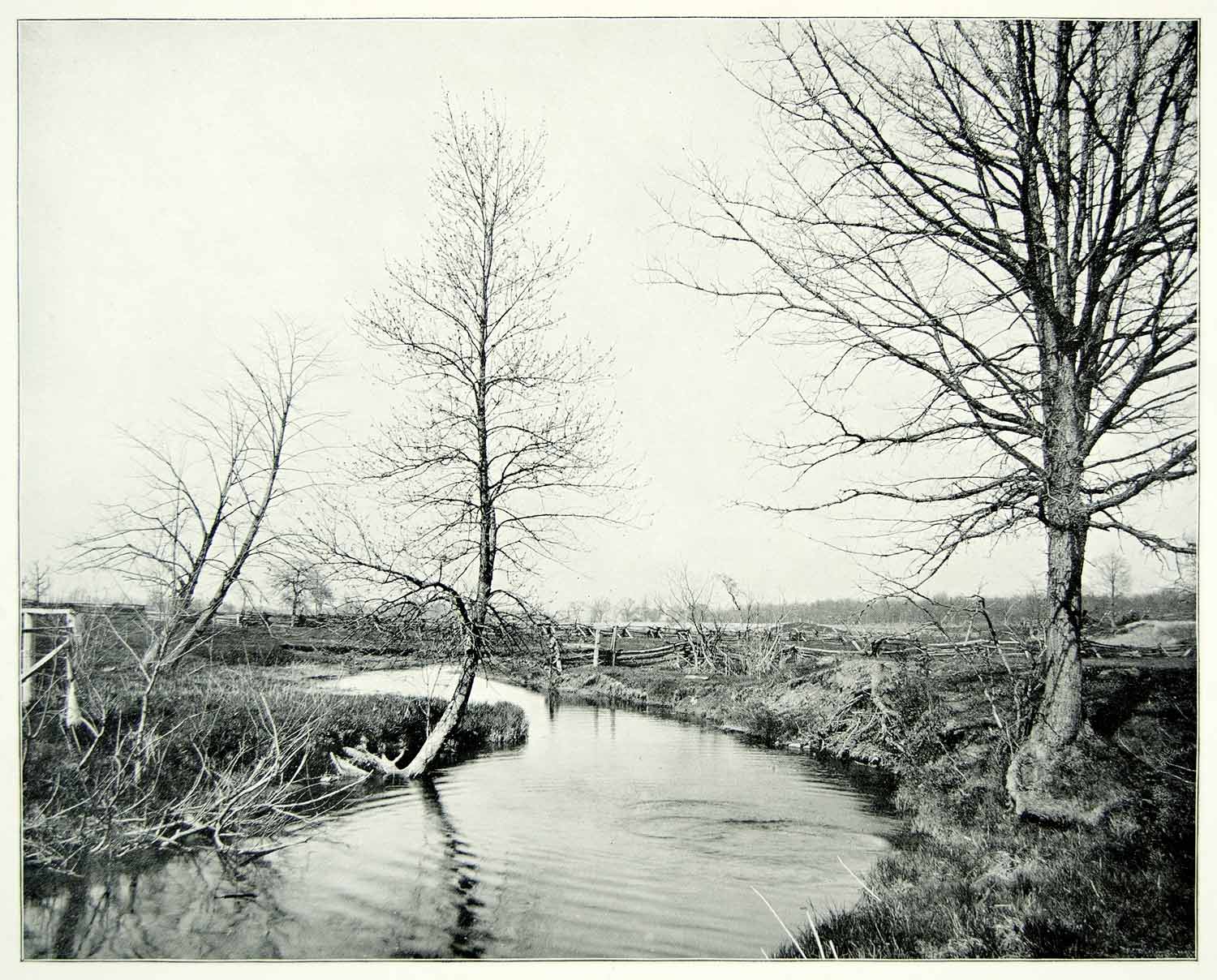 1894 Print Wauwatosa Wisconsin Scenic Landscape Fox River Bank Wilderness AC1