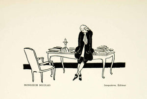 1929 Lithograph Sylvain Sauvage Illustration Monsieur Nicolas Nicolas-Edme Retif