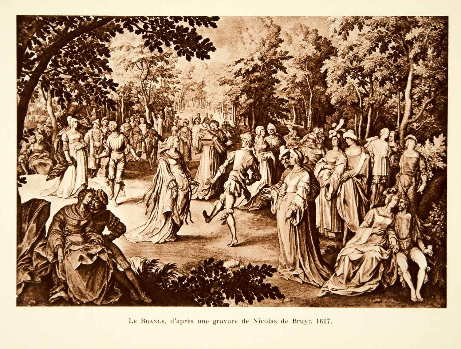 1932 Photolithograph Branle French Dance Form Renaissance Nicolaes de –  Period Paper Historic Art LLC