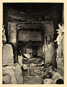 1930 Axum Ethiopia House Home Interior Bed Photogravure - ORIGINAL AF2