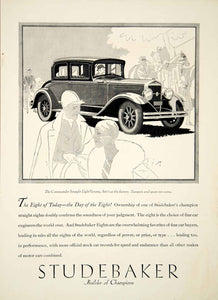 1929 Ad Studebaker Car Automobile Commander Straight Eight Victoria Art Deco AM2