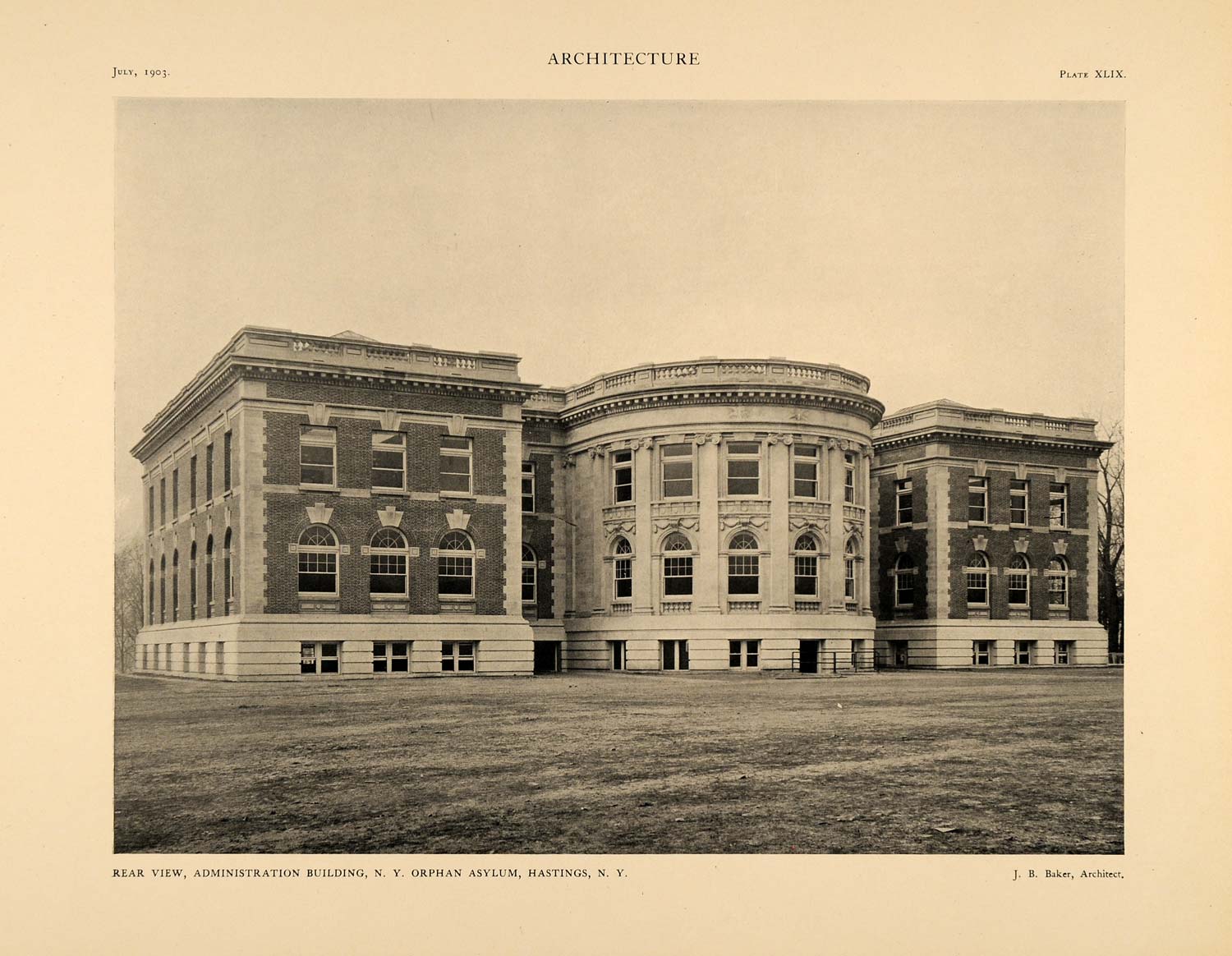 1903 Print Hastings New York Orphan Asylum Hastings J. B. Baker ARC5