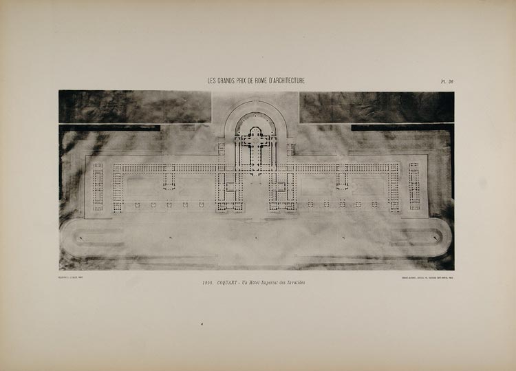 1902 Print Prix de Rome Coquart Architecture Floor Plan - ORIGINAL ARCH5