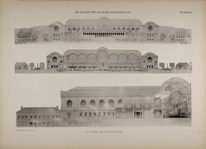 1902 Print 1872 Barth Natural History Museum Elevations - ORIGINAL ARCH5