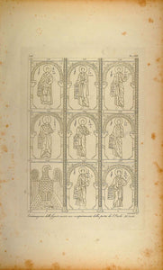 1845 Engraving Byzantine 11th Century Door San Paolo fuori le Mura ARCH8