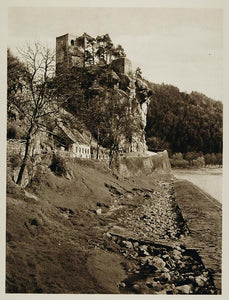 1928 Ruin Werfenstein Castle Danube Donau River Austria - ORIGINAL AUS2