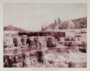 1893 Duotone Print Mammoth Hot Springs Hymen Terraces - ORIGINAL AW