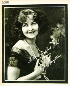 1923 Print Hope Hampton Silent Film Actress Movie Star Portrait Biography BBS1