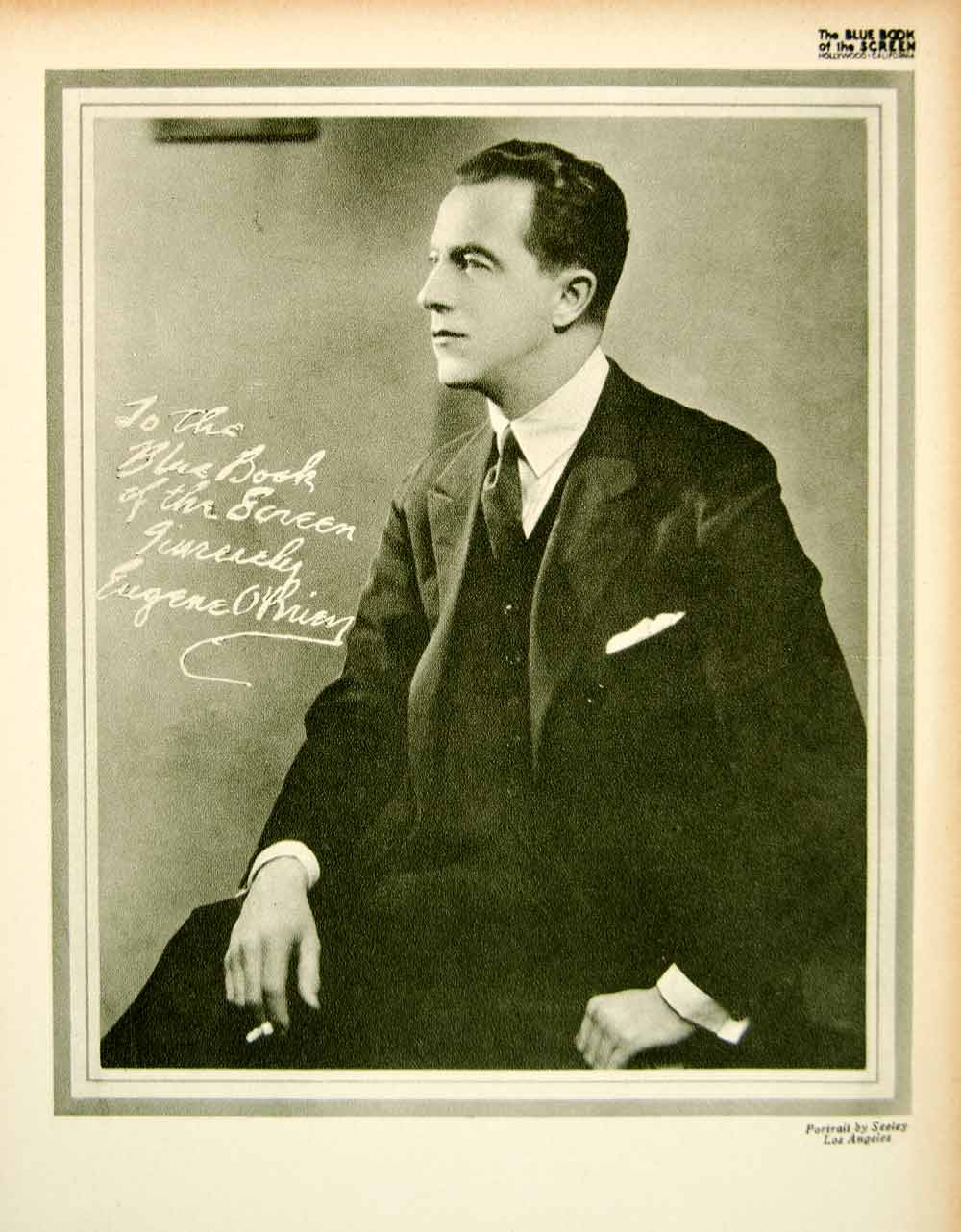 1923 Print Eugene O'Brien Silent Film Era Actor Movie Star Leading Man Bio BBS1