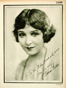 1923 Print Florence Vidor Silent Film Actress Movie Star Portrait Biography BBS1