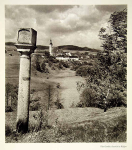 1960 Rotogravure Gothic Church Kajov Bohemia Czech Republic Village Town BOM1