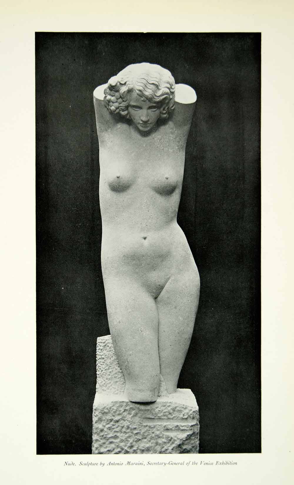 1930 Print Nude Sculpture Statue Model Woman Curly Hair Antonia Marain –  Period Paper Historic Art LLC