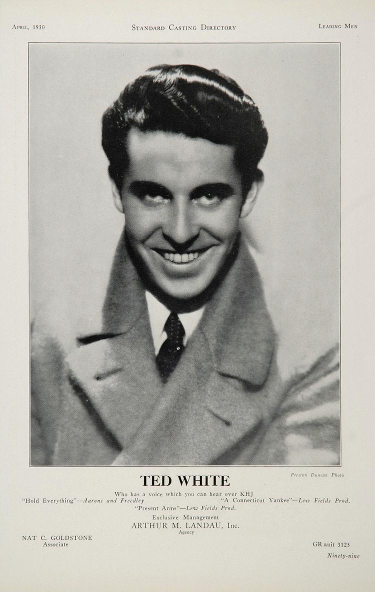 1930 Ted White Actor Connecticut Yankee Film Casting Ad - ORIGINAL CAST2