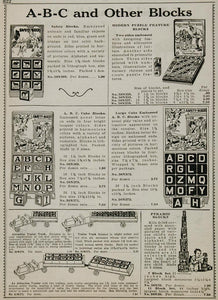 1934 Vintage Ad ABC Safety Pyramid Cube Puzzle Blocks - ORIGINAL CAT2