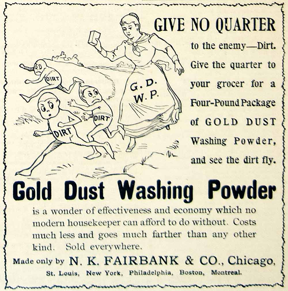 1893 Ad Gold Dust Washing Powder NK Fairbank Dirt Victorian Housewife CCG1