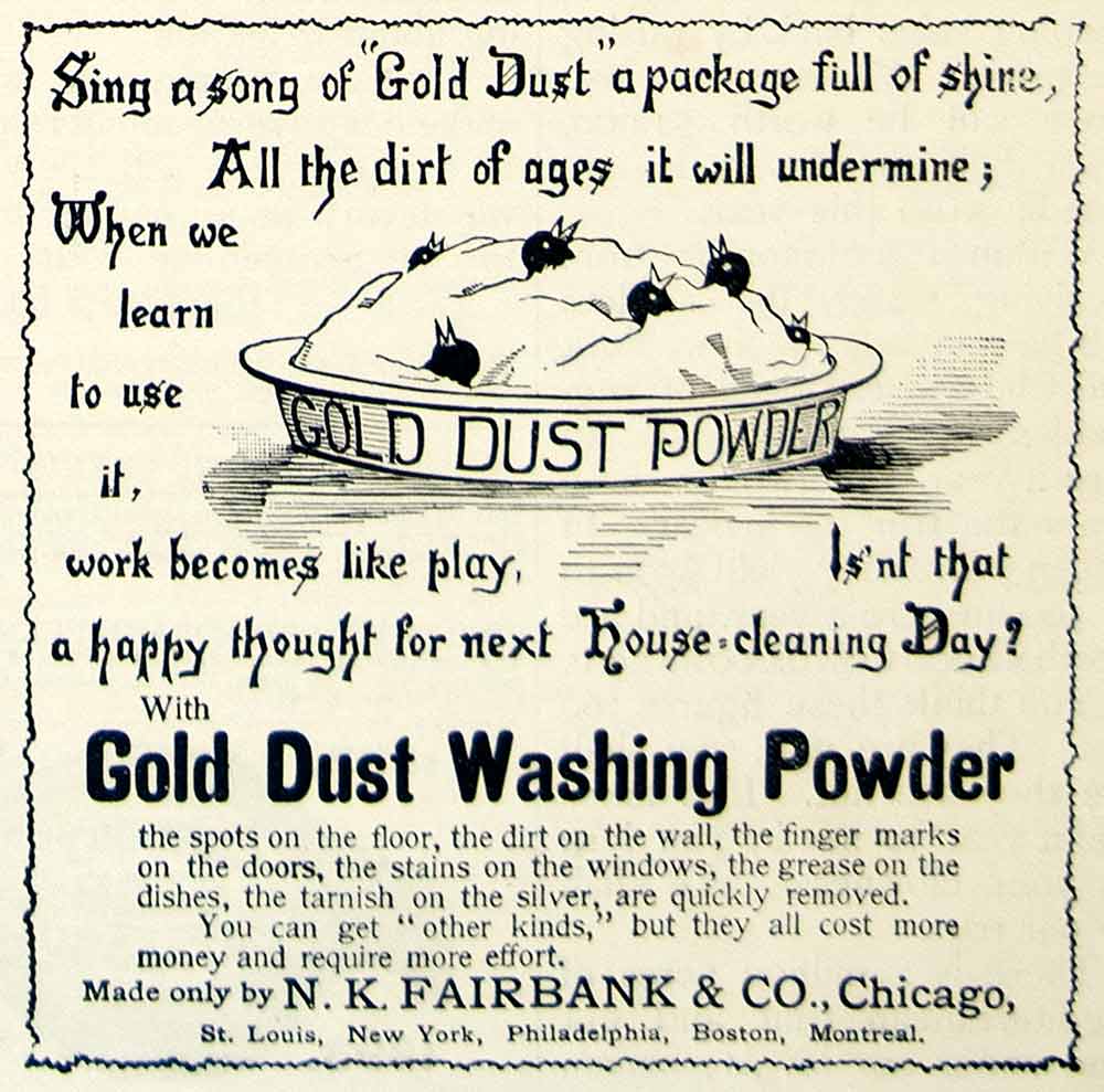 1893 Ad Gold Dust Washing Powder NK Fairbank Sing Song Sixpence Nursery CCG1