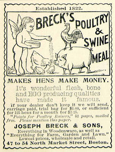 1895 Ad Joseph Breck Poultry Swine Meal 4754 N Market St Boston MA Farm CCG1