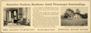 1924 Ad Real Estate Newport Rhode Island Mrs Sturtevant - ORIGINAL CL4