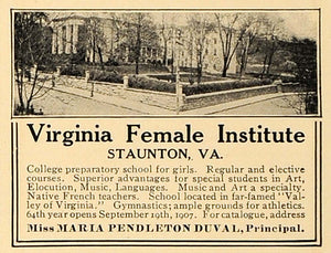 1913 Ad Virginia Female Institute Staunton Virginia - ORIGINAL ADVERTISING CL4