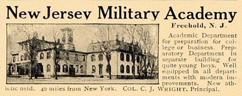 1913 Ad New Jersey Military Academy Freehold New Jersey - ORIGINAL CL4